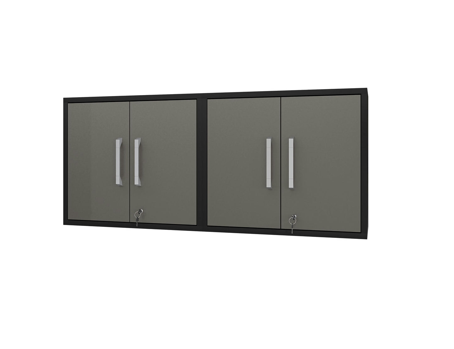 Eiffel Floating Garage Cabinet in Matte Black and Grey (Set of 2)