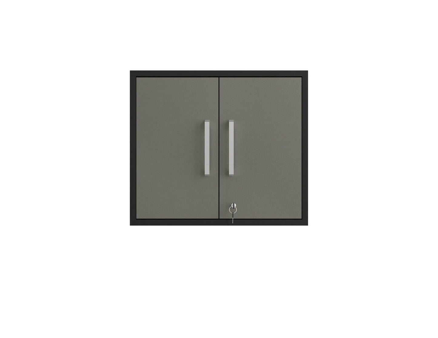 Eiffel Floating Garage Cabinet in Matte Black and Grey (Set of 2)