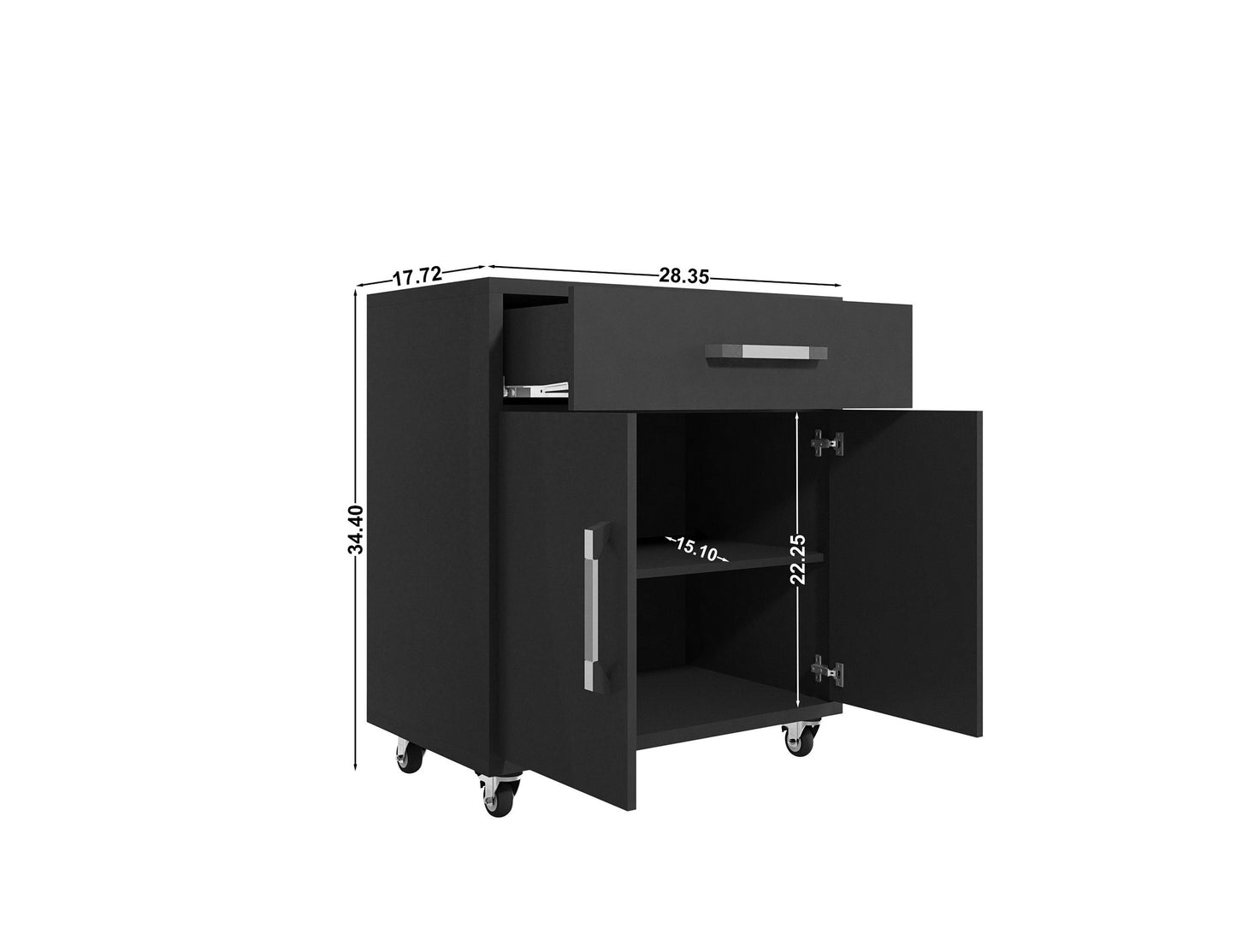 Eiffel Garage Work Station Set of 2 in Matte Black