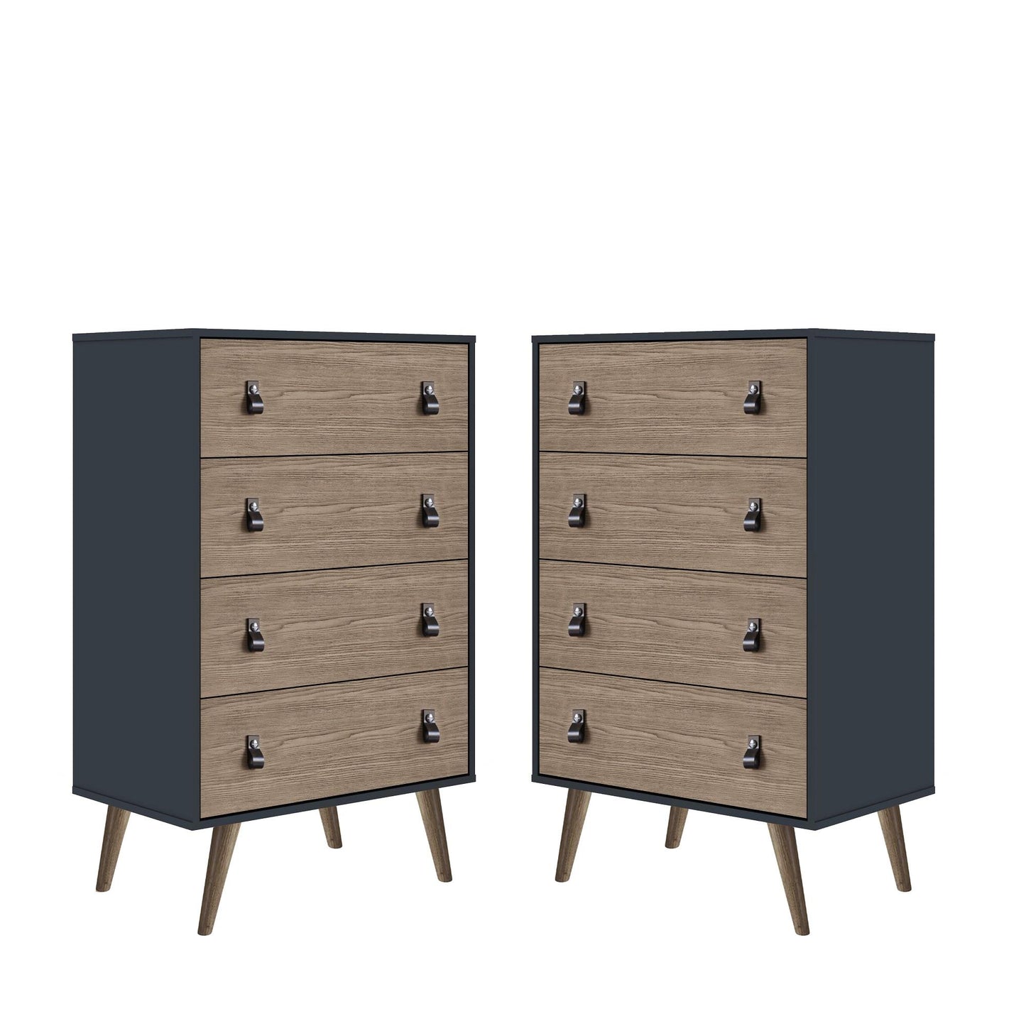 Amber Tall Dresser in Blue and Nature (Set of 2)