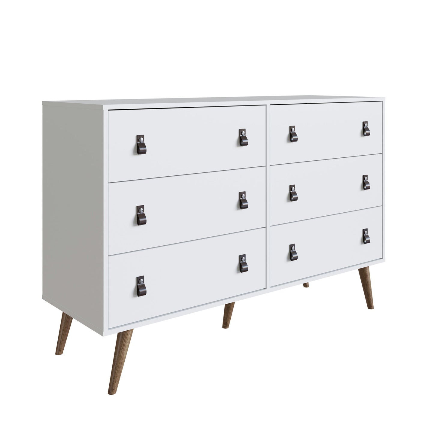 Amber Double Wide and Tall Dresser - Set of 2 in White