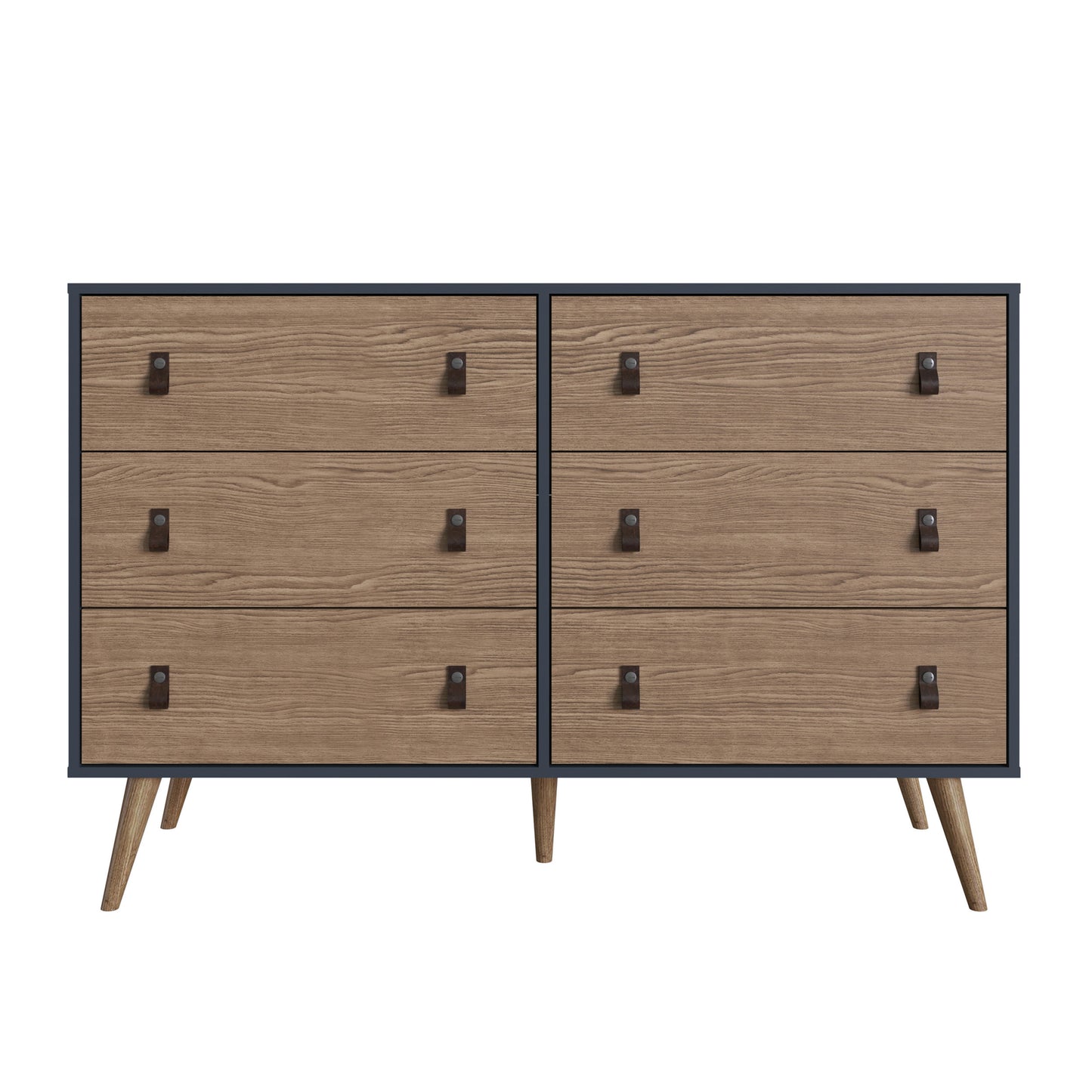 Amber Double Wide and Tall Dresser - Set of 2 in Blue and Nature