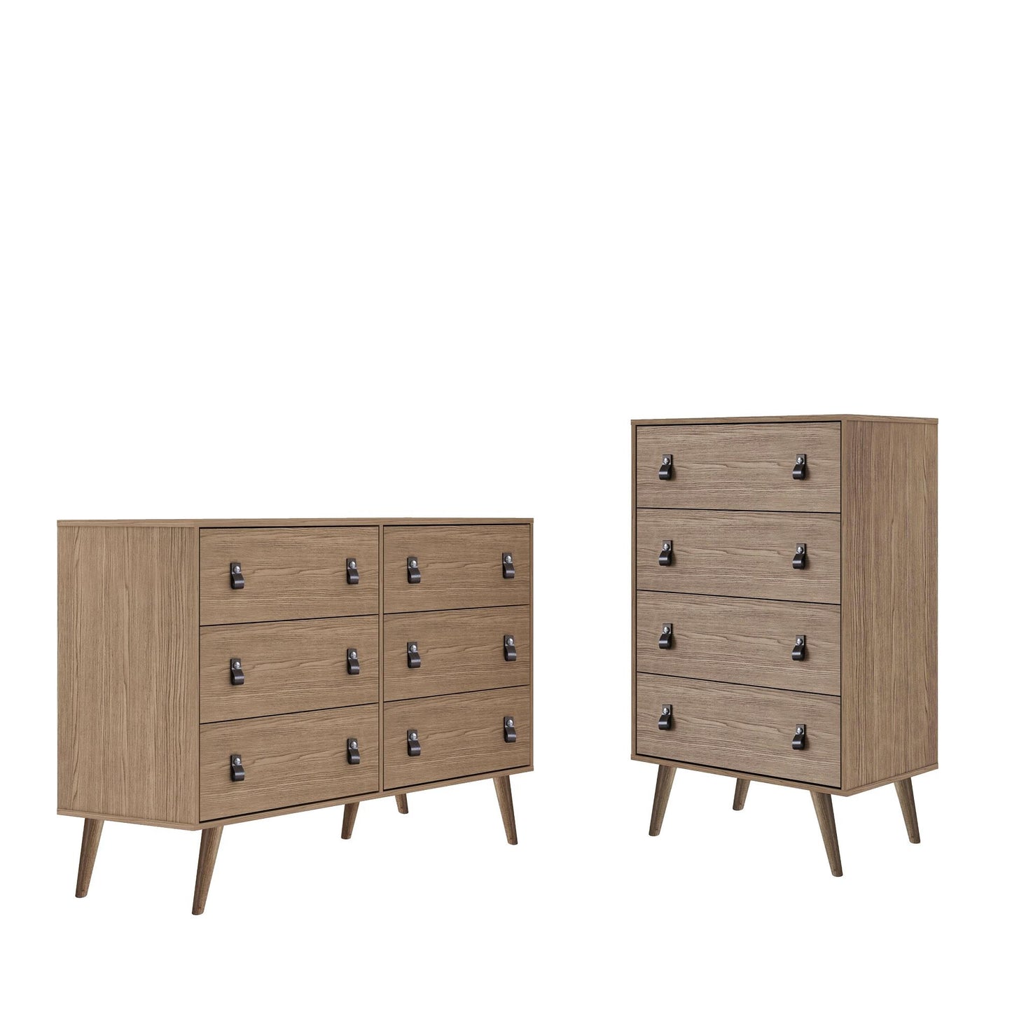 Amber Double Wide and Tall Dresser - Set of 2 in Nature