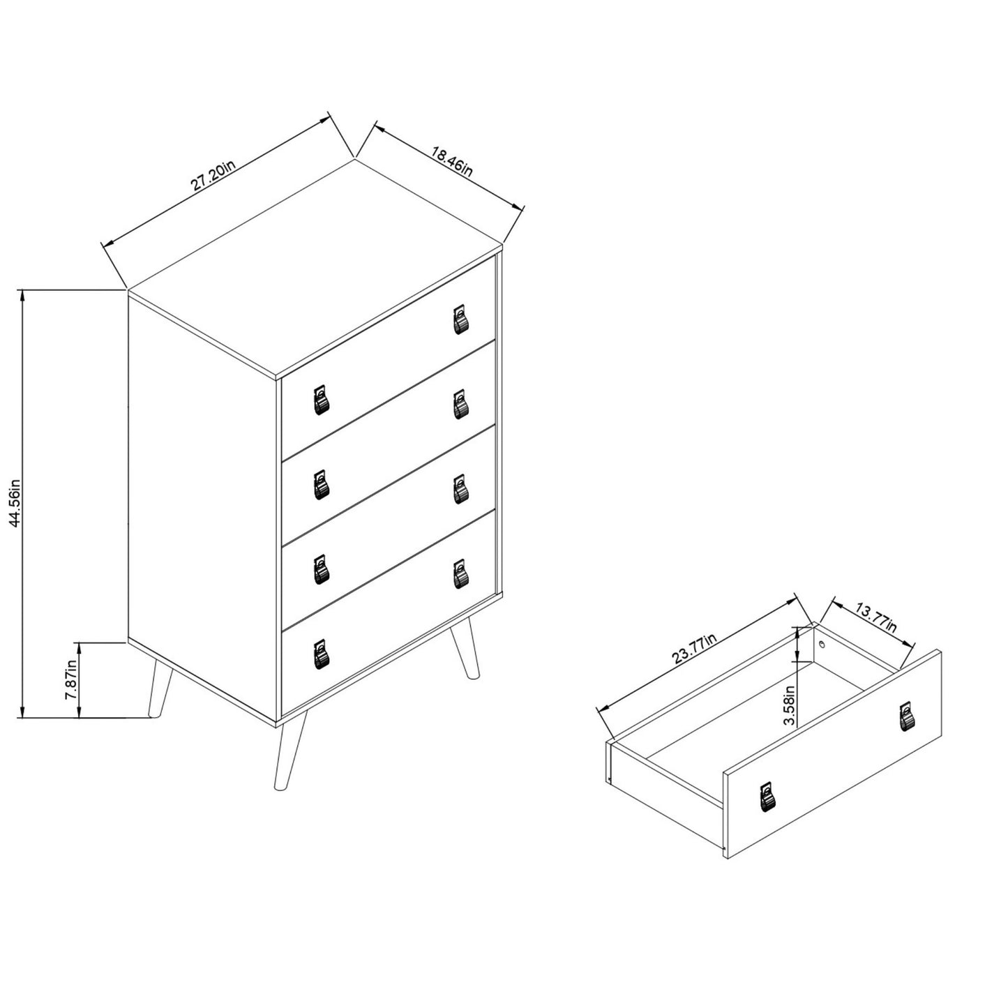 Amber Double Wide and Tall Dresser - Set of 2 in Nature