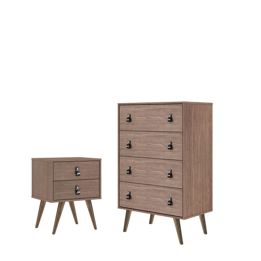 Amber Tall Dresser and Nightstand - Set of 2 in Nature