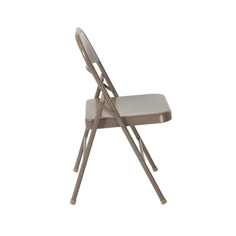 2 Pack Double Braced Beige Metal Folding Chair