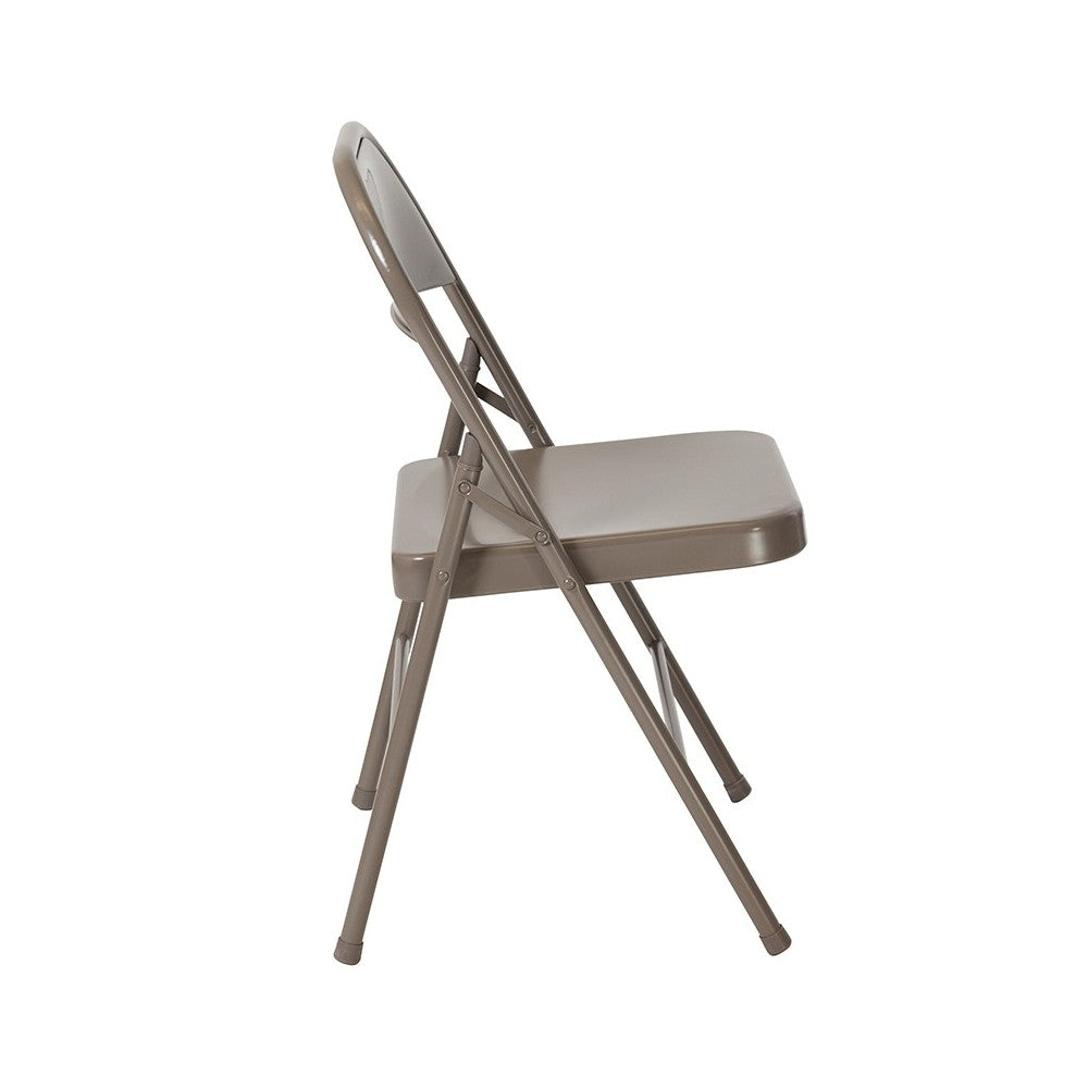 2 Pack Double Braced Gray Metal Folding Chair