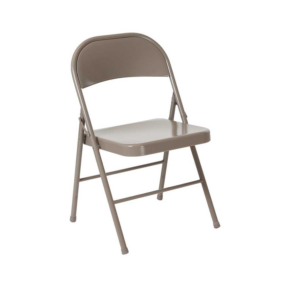 2 Pack Double Braced Gray Metal Folding Chair