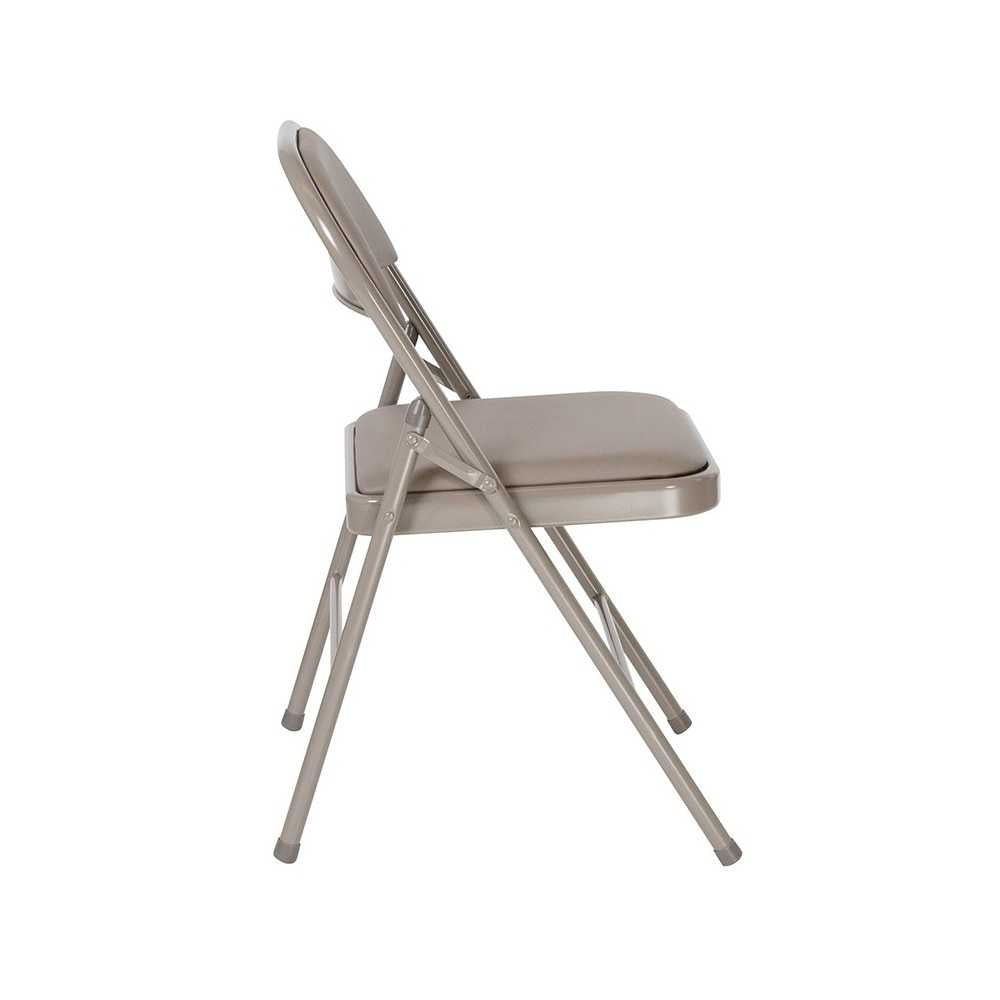 2 Pack Double Braced Gray Vinyl Folding Chair
