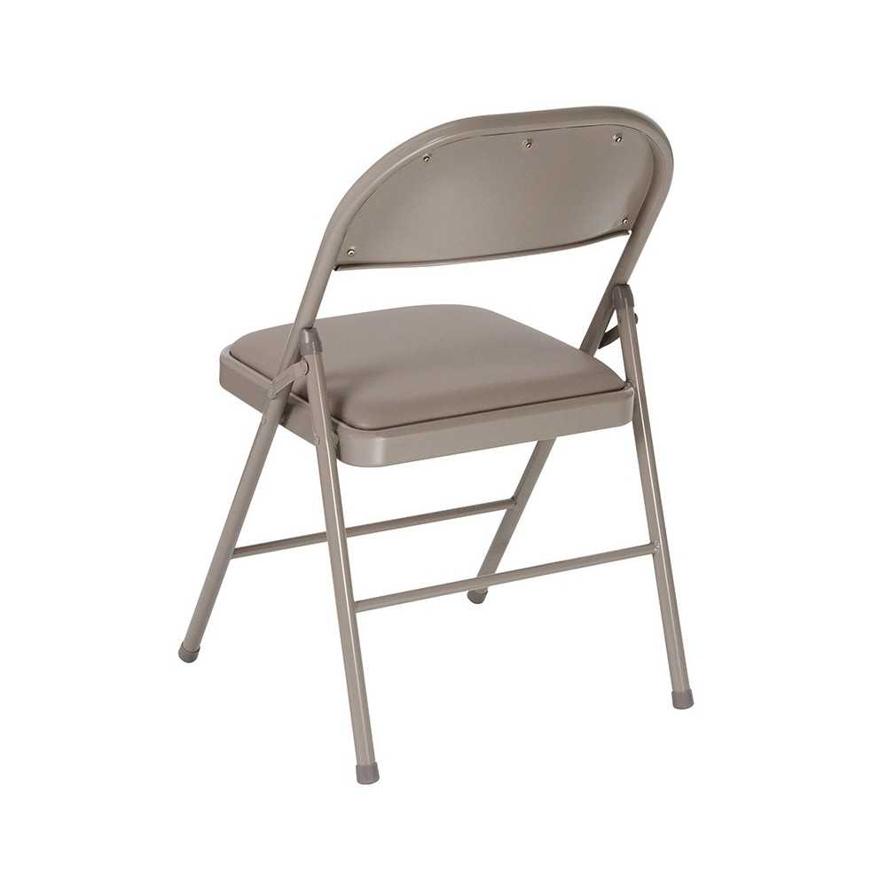 2 Pack Double Braced Gray Vinyl Folding Chair