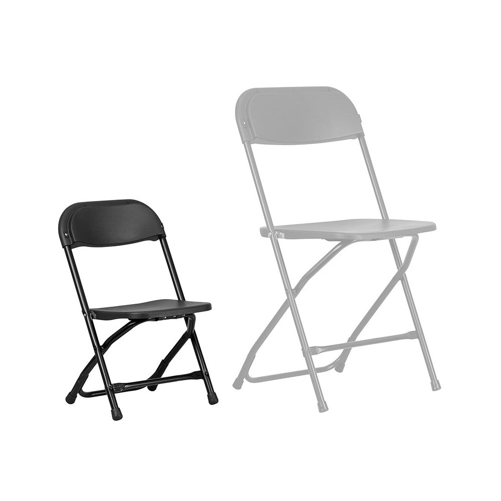2 Pack Kids Black Plastic Folding Chair