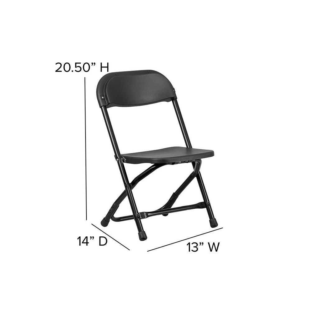 2 Pack Kids Black Plastic Folding Chair