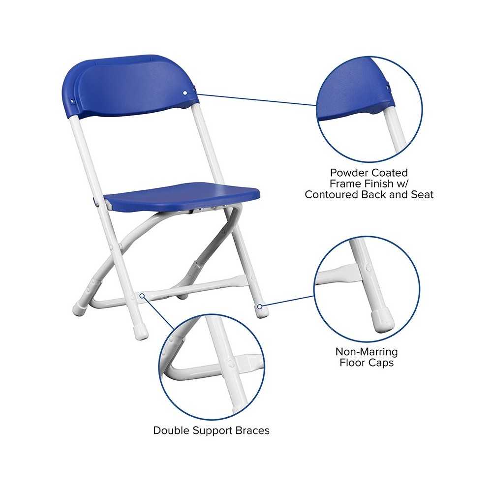 2 Pack Kids Blue Plastic Folding Chair