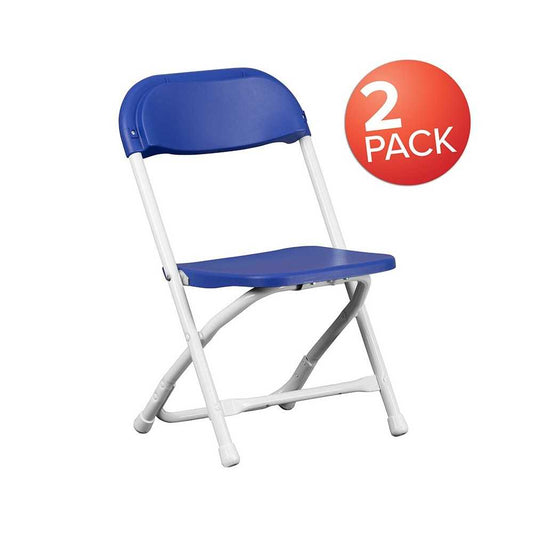 2 Pack Kids Blue Plastic Folding Chair