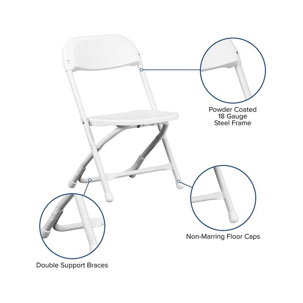 2 Pack Kids White Plastic Folding Chair