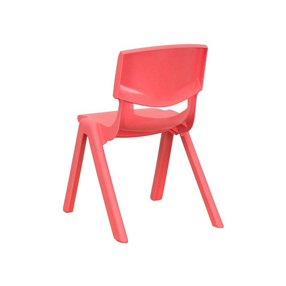 2 Pack Red Plastic Stackable School Chair with 12" Seat Height