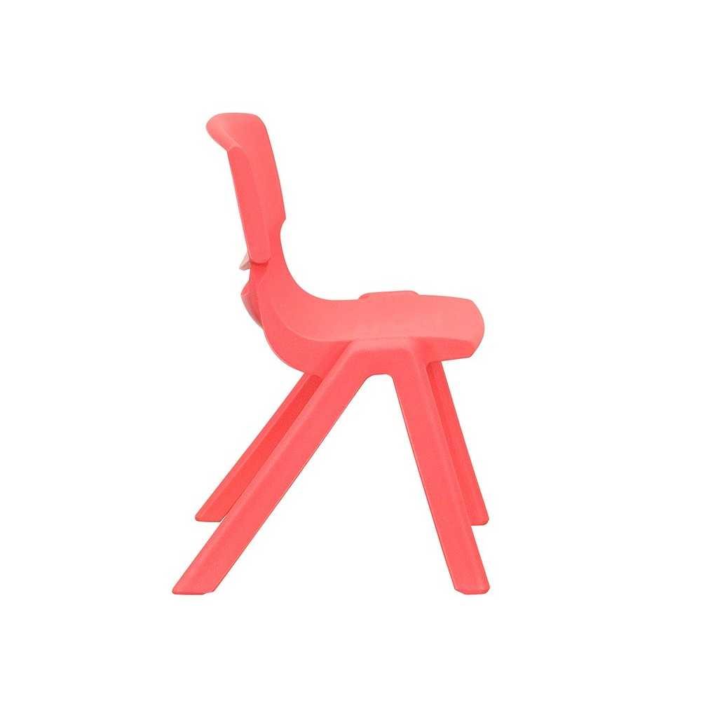 2 Pack Red Plastic Stackable School Chair with 12" Seat Height
