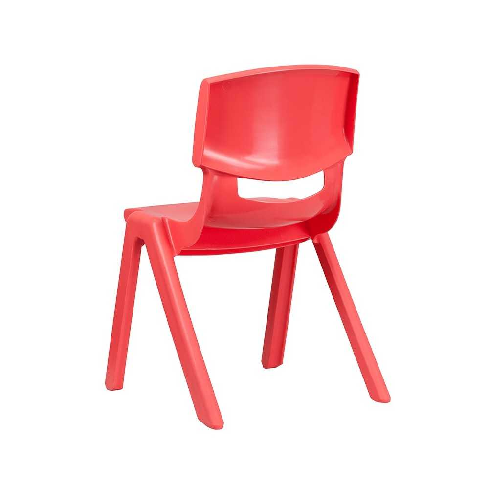 2 Pack Red Plastic Stackable School Chair with 15.5" Seat Height