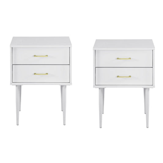 2 Piece 20" Two-Drawer Nightstand - Solid White