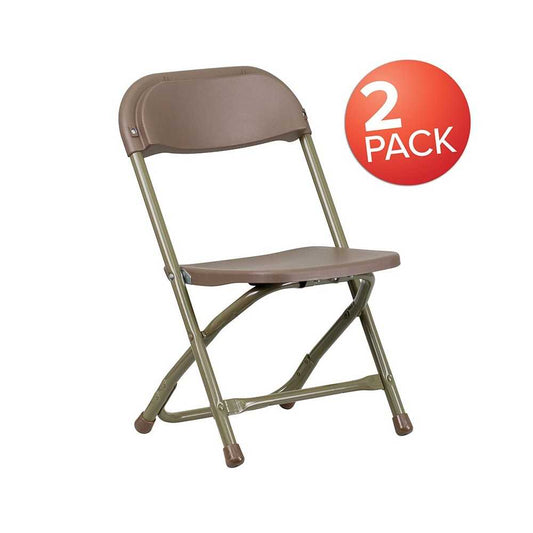 2 Pk. Kids Brown Plastic Folding Chair