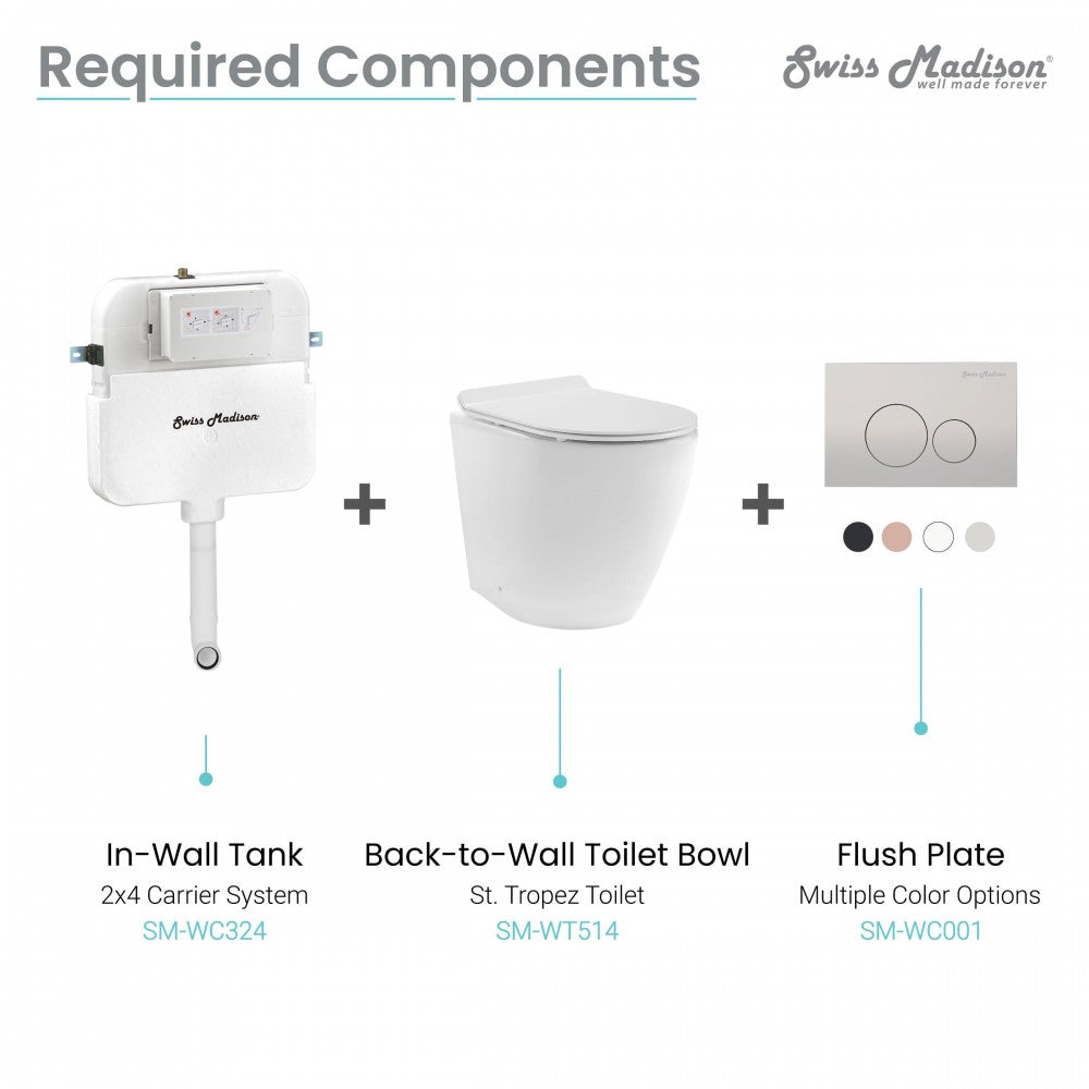 2' x 4' Concealed In-Wall Toilet Tank Carrier System for Back to Wall Toilet