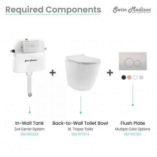 2' x 4' Concealed In-Wall Toilet Tank Carrier System for Back to Wall Toilet