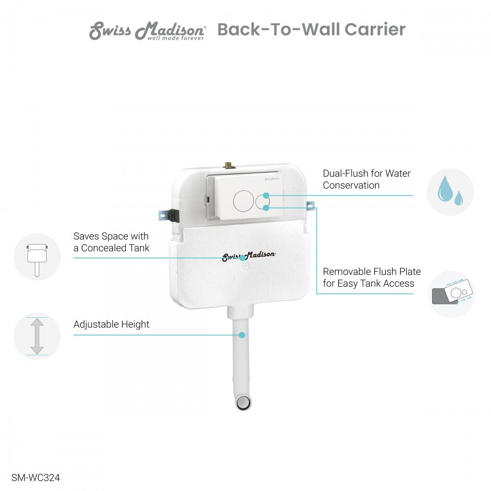 2' x 4' Concealed In-Wall Toilet Tank Carrier System for Back to Wall Toilet