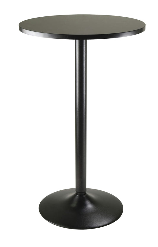 Obsidian Round Pub Table, Black