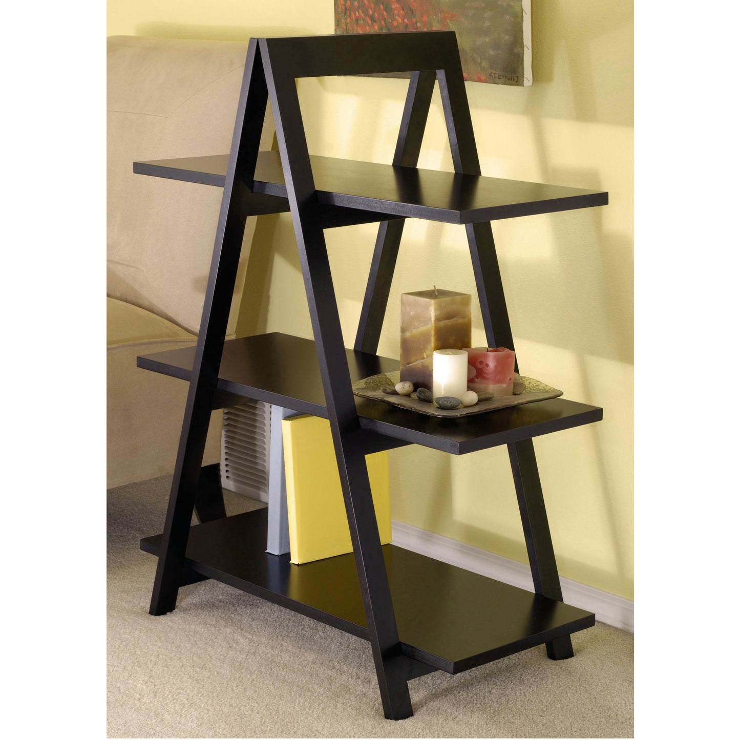 Aaron 3-Tier A-Frame Shelf, Black