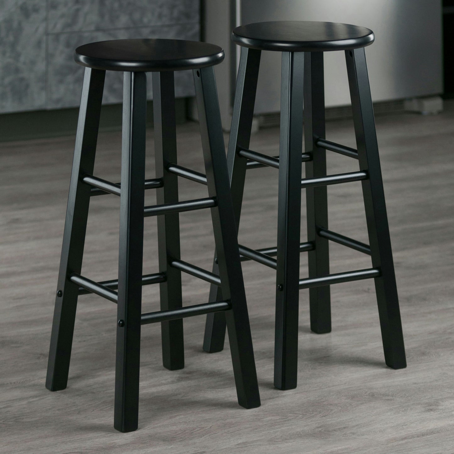 Element 2-Pc Bar Stool Set, Black