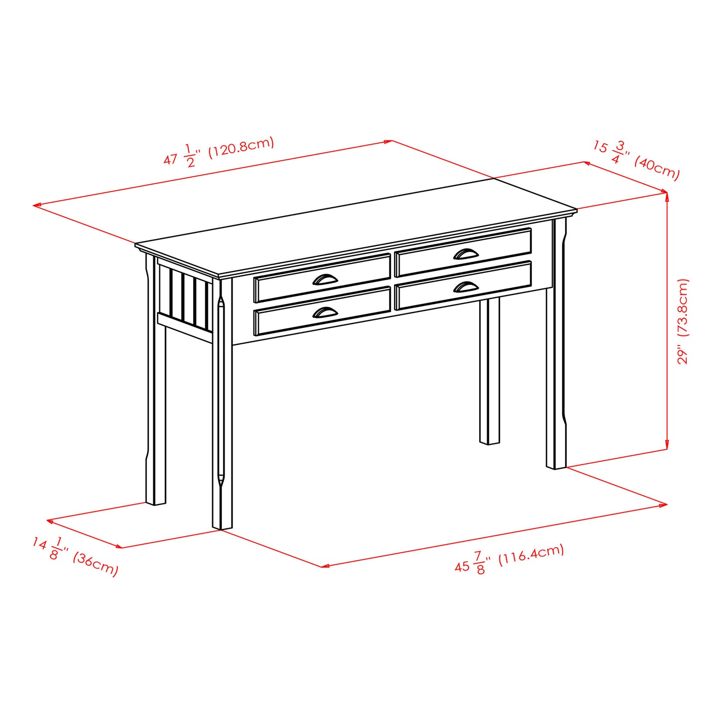 Timber ConsoleTable, Black