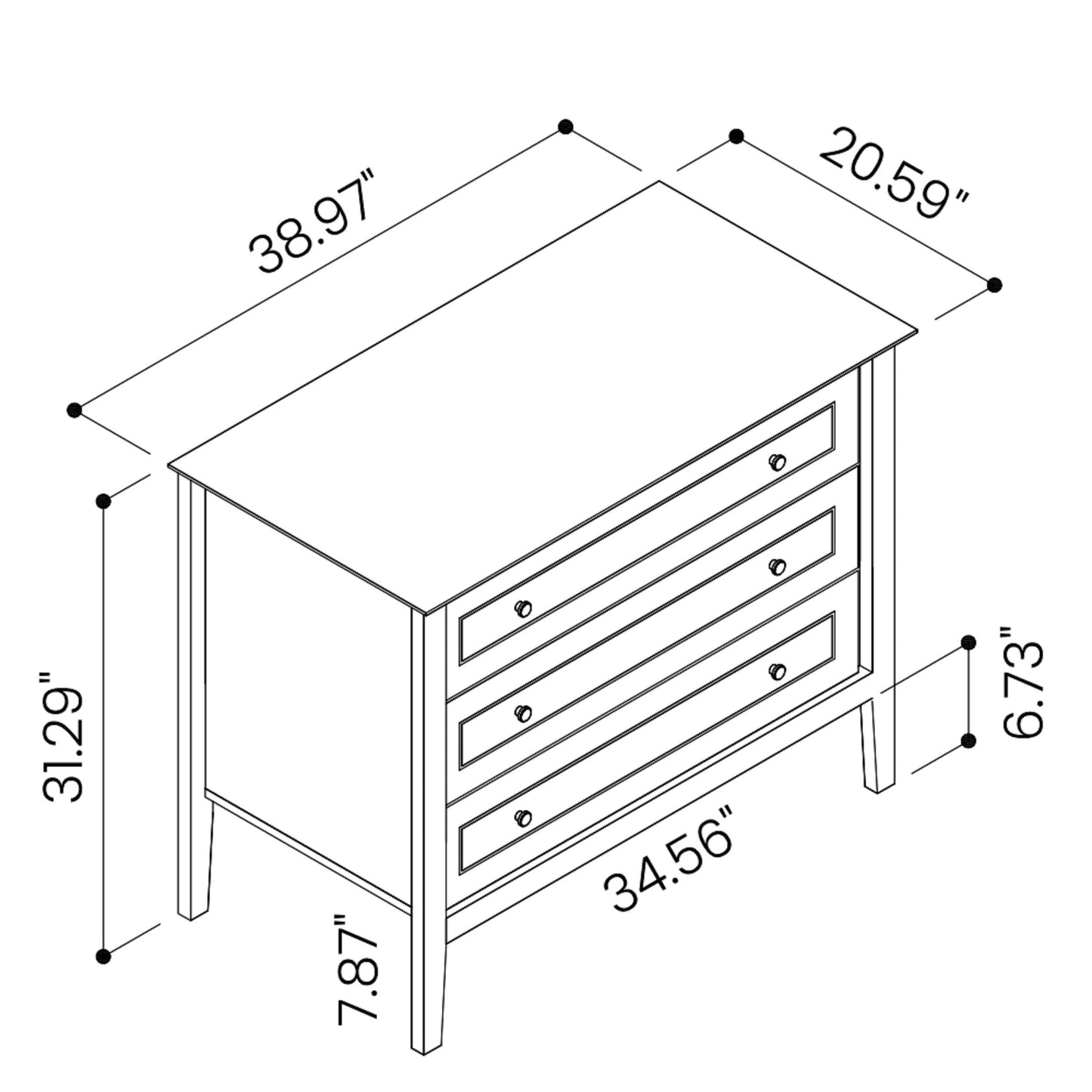 Crown 31.29" Dresser in White