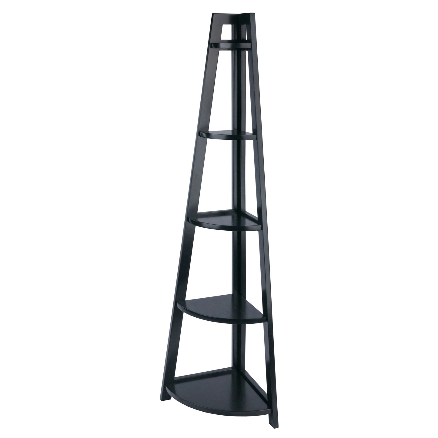 Adam 5-Tier A-Frame Corner Shelf, Black