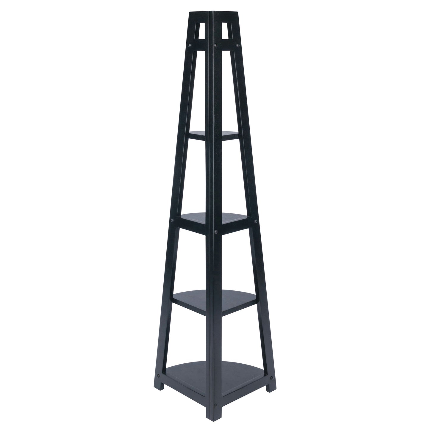 Adam 5-Tier A-Frame Corner Shelf, Black