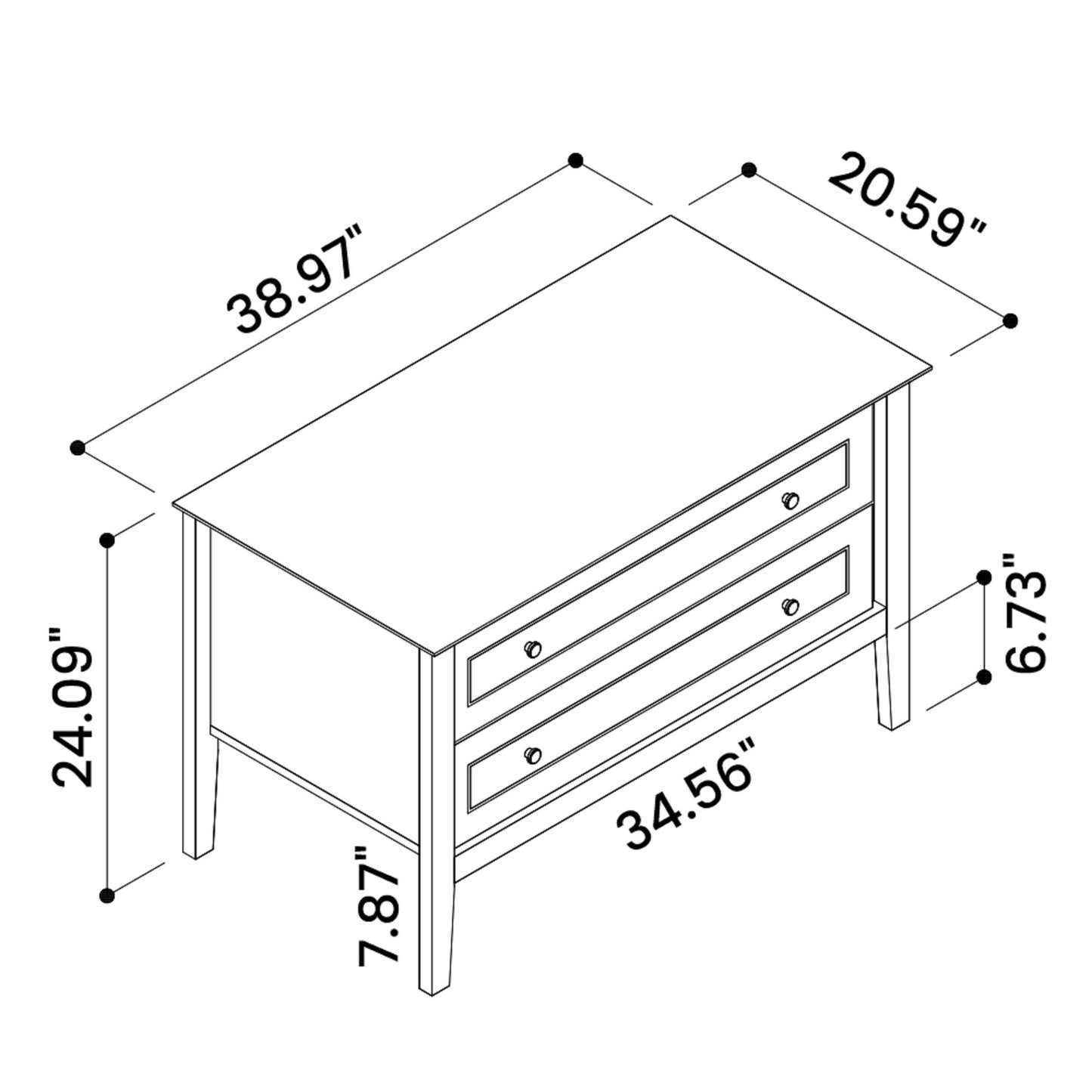 Crown Bachelor Dresser in Black