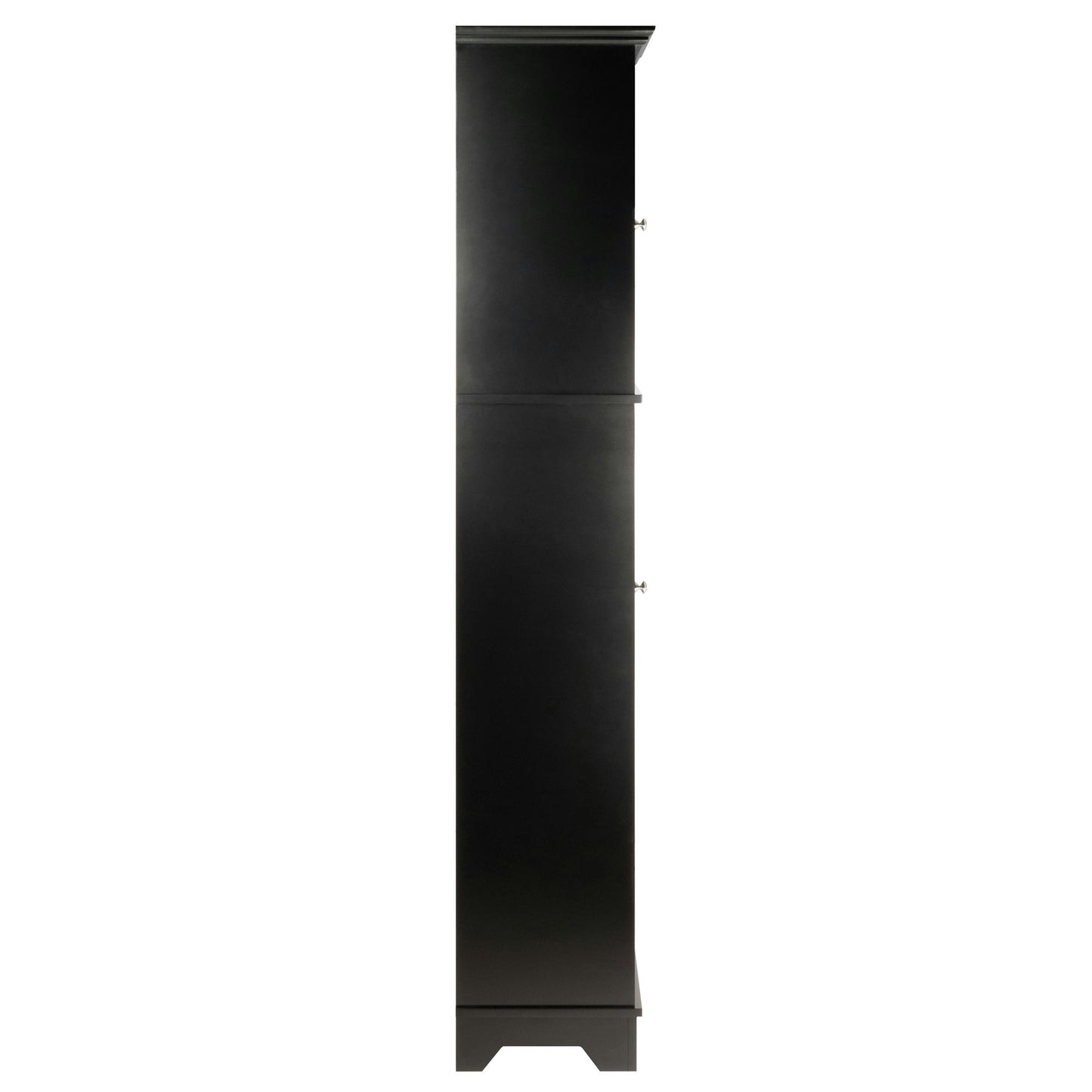 Wyatt 3-Pc Storage Cabinet with 2 Foldable Corn Husk Baskets, Black & Chocolate