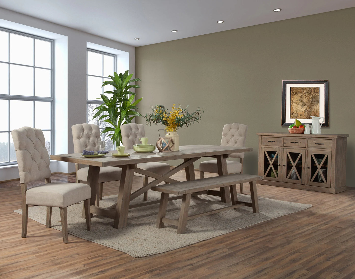 Newberry Extension Dining Table, Weathered Natural