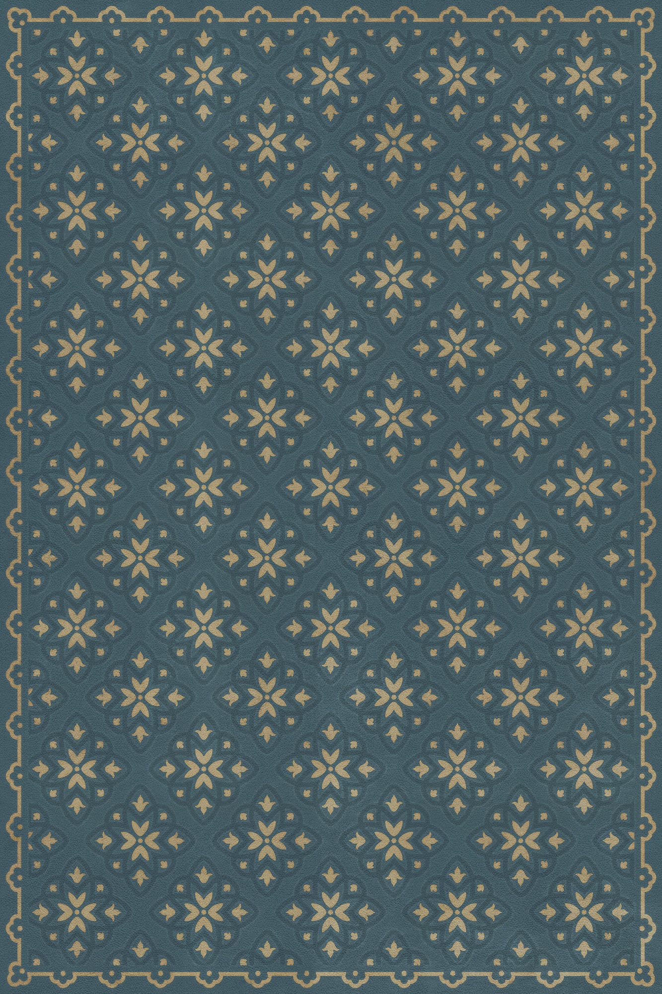 Pattern 45 Indigoticus 20x30 Vintage Vinyl Floorcloth