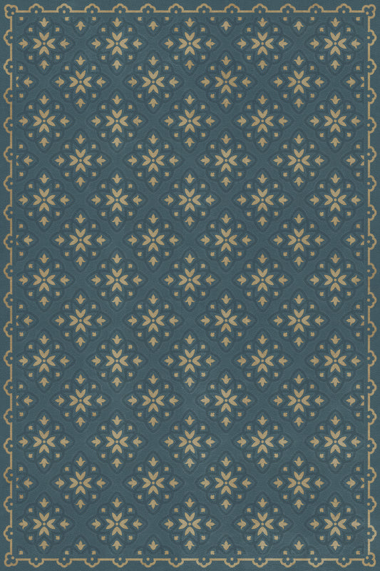 Pattern 45 Indigoticus 20x30 Vintage Vinyl Floorcloth