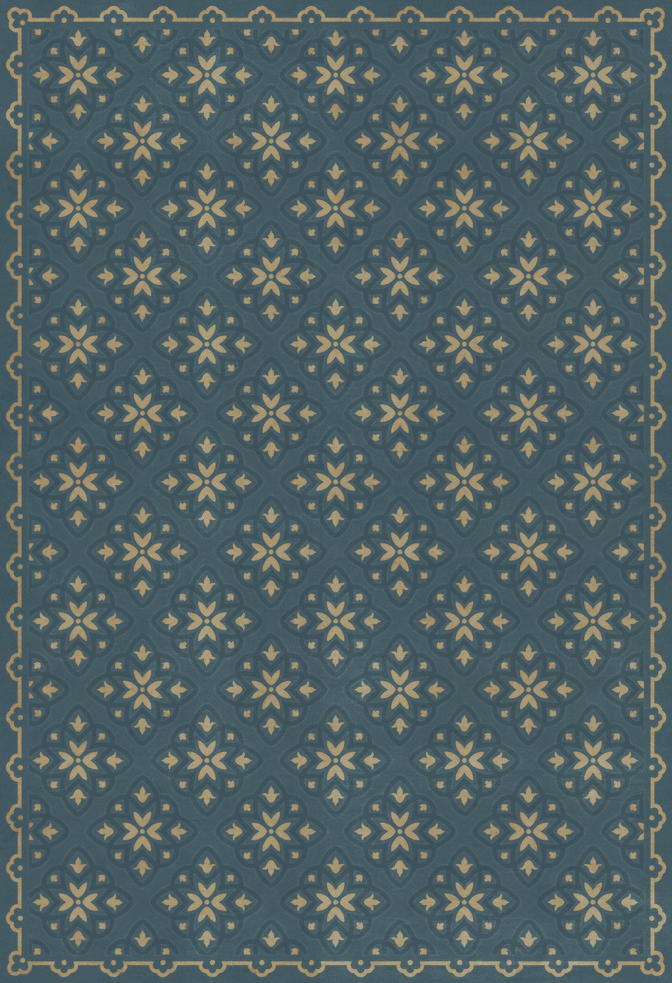 Pattern 45 Indigoticus 52x76 Vintage Vinyl Floorcloth