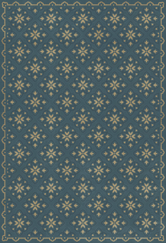 Pattern 45 Indigoticus 52x76 Vintage Vinyl Floorcloth
