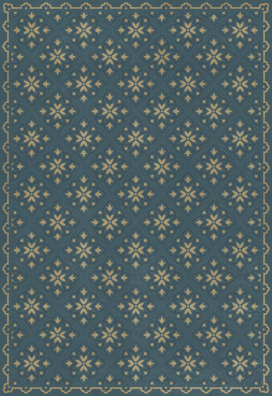 Pattern 45 Indigoticus 70x102 Vintage Vinyl Floorcloth