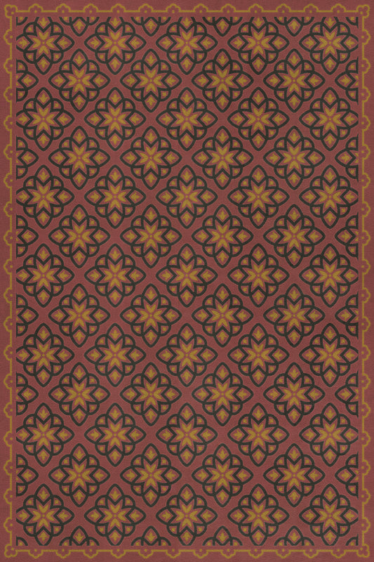 Pattern 45 Rubellus 20x30 Vintage Vinyl Floorcloth