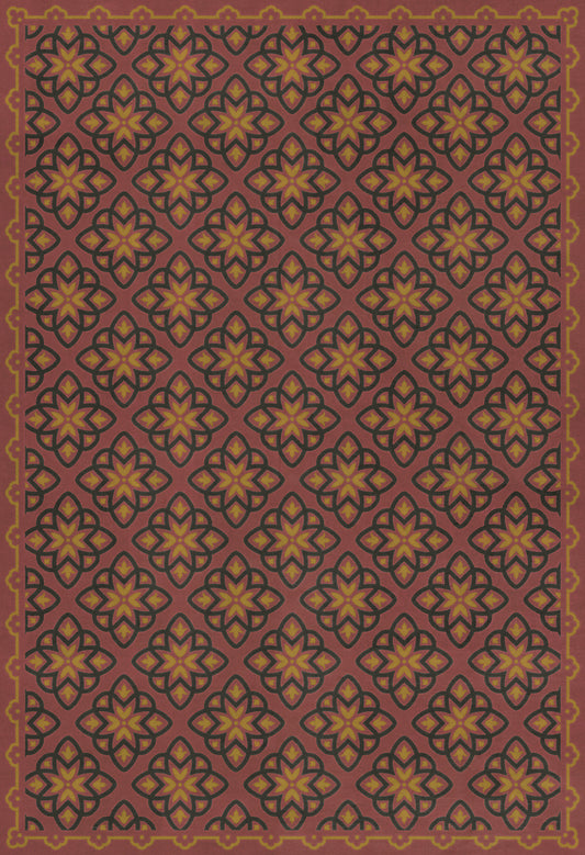 Pattern 45 Rubellus 52x76 Vintage Vinyl Floorcloth