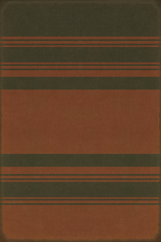 Pattern 50 Organic Stripes Black and Red 20x30 Vintage Vinyl Floorcloth