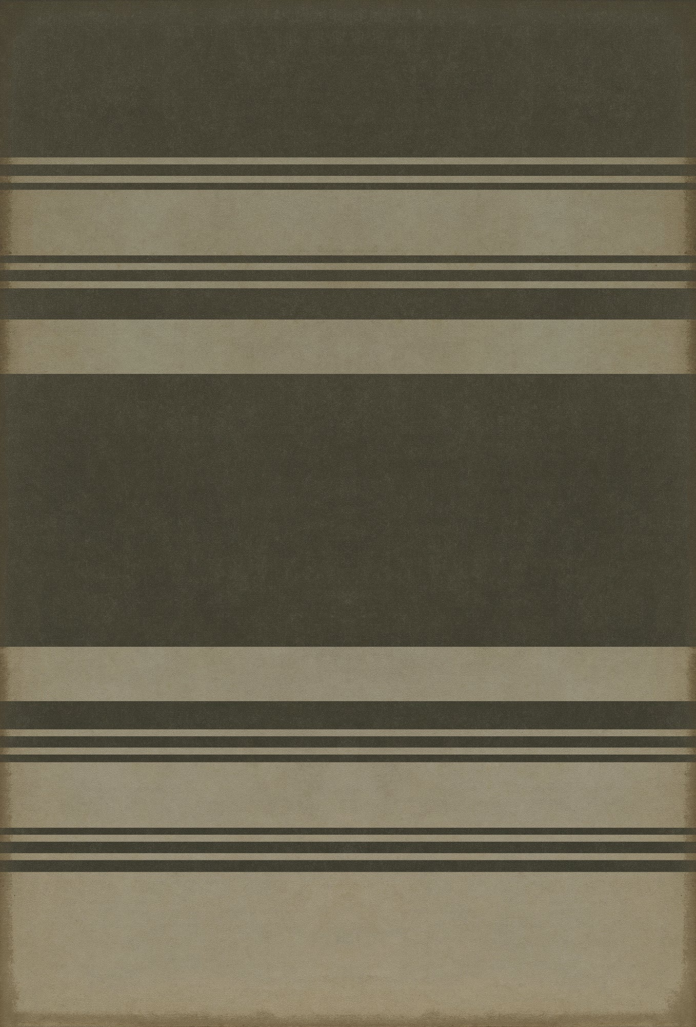 Pattern 50 Organic Stripes Black and Tan 38x56 Vintage Vinyl Floorcloth