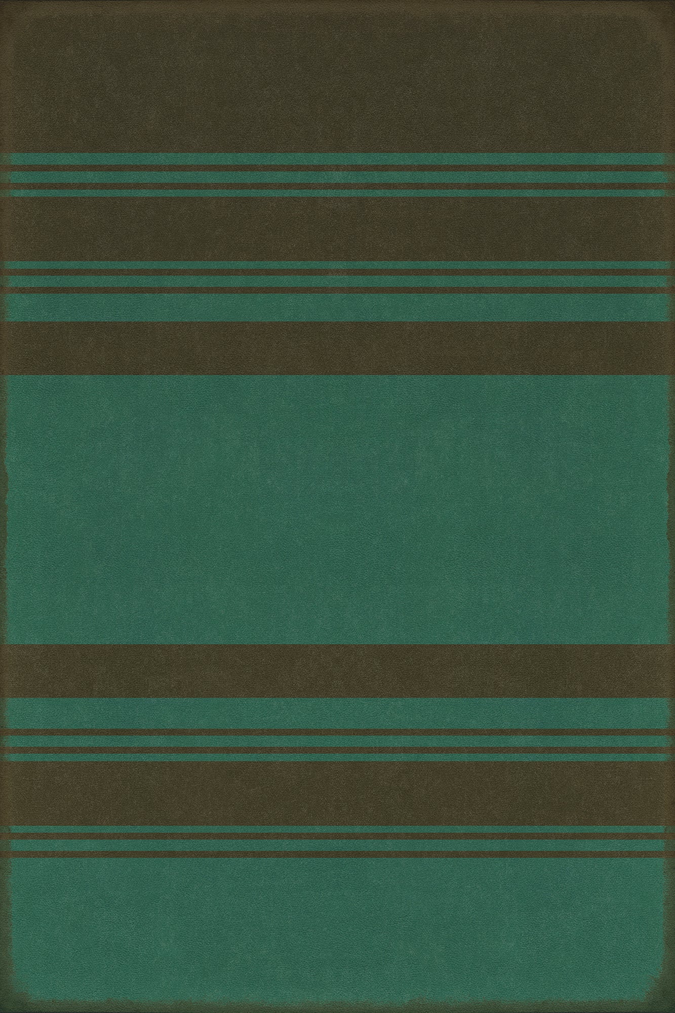 Pattern 50 Organic Stripes Black and Teal 20x30 Vintage Vinyl Floorcloth