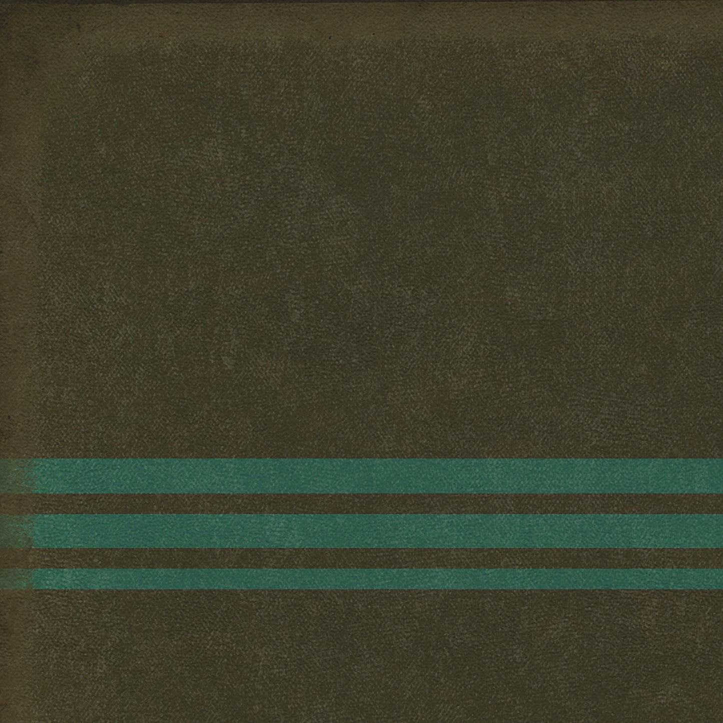 Pattern 50 Organic Stripes Black and Teal 38x56 Vintage Vinyl Floorcloth