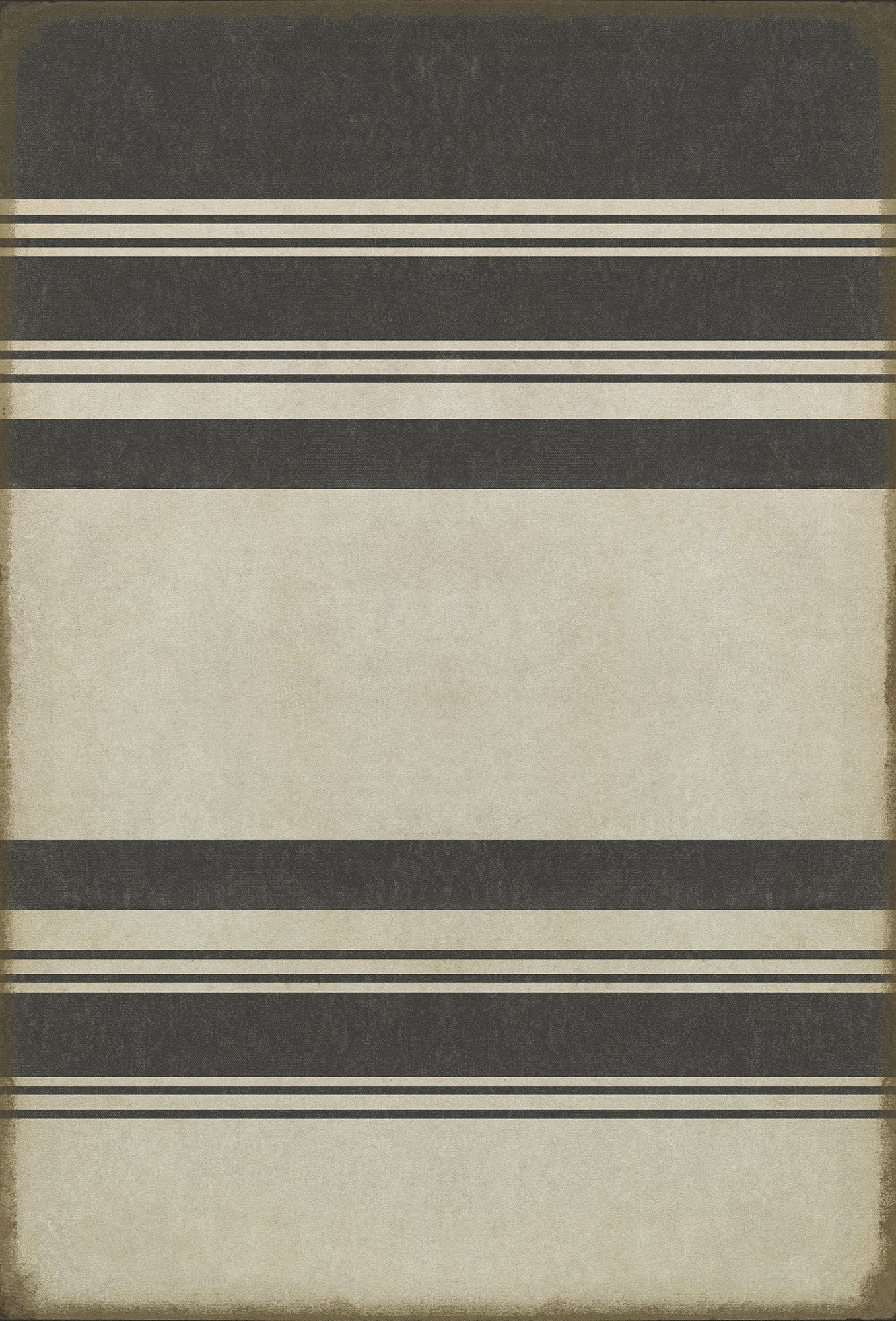 Pattern 50 Organic Stripes Black and White 38x56 Vintage Vinyl Floorcloth