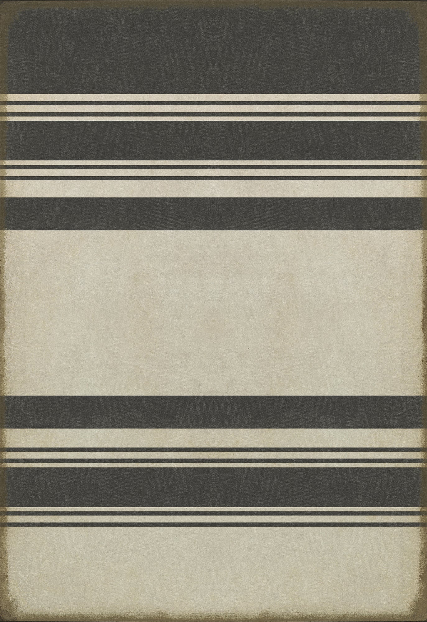Pattern 50 Organic Stripes Black and White 70x102 Vintage Vinyl Floorcloth